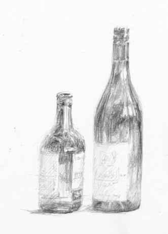 161220瓶の風景：F6（鉛筆画）