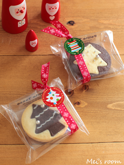 クリスマスのお菓子　クッキーの簡単ラッピング