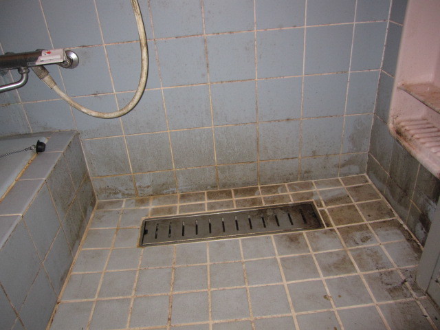 埼玉県所沢市　一戸建て空き家賃貸物件原状回復　全体ハウスクリーニング　浴室清掃　作業前　2