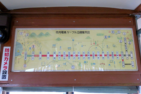 市内電車、ケーブル沿線案内図