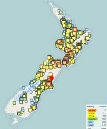 ニュージーランドの地震